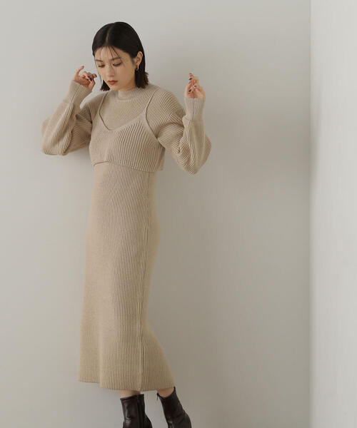 【セール】◇コンパクトビスチェニットワンピース（ワンピース）｜NATURAL BEAUTY BASIC（ナチュラルビューティーベーシック）