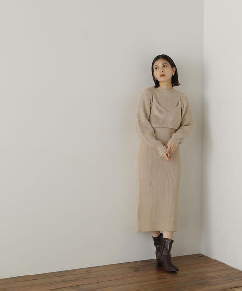 【セール】◇コンパクトビスチェニットワンピース（ワンピース）｜NATURAL BEAUTY BASIC（ナチュラルビューティーベーシック）