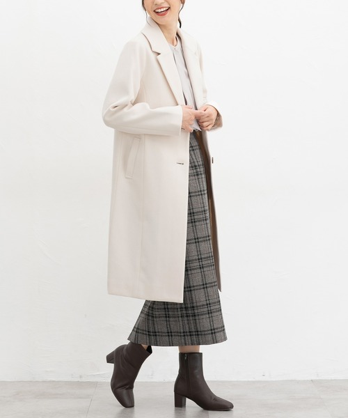 Honeys（ハニーズ）の「【抗菌防臭・静電気軽減】チェスターコート（チェスターコート・レディース・アイボリー/ブラック/チャコール/モカ/ベージュ/キャメル・S/M/L/LL/3L）」の2枚目の写真