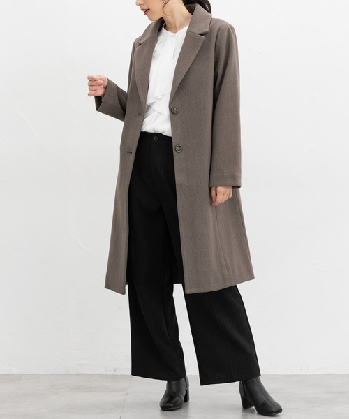 Honeys（ハニーズ）の「【抗菌防臭・静電気軽減】チェスターコート（チェスターコート・レディース・アイボリー/ブラック/チャコール/モカ/ベージュ/キャメル・S/M/L/LL/3L）」の5枚目の写真