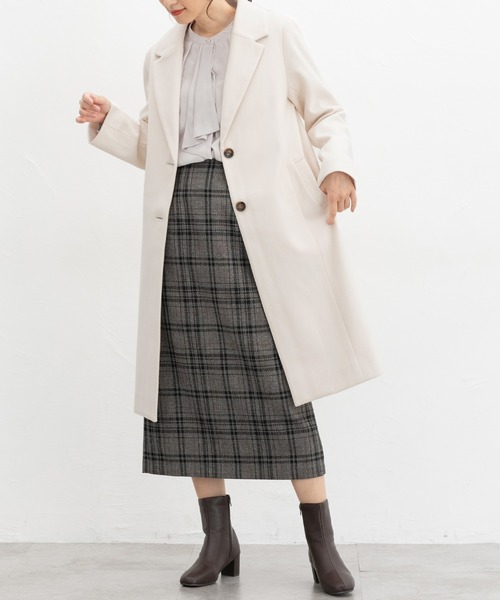 Honeys（ハニーズ）の「【抗菌防臭・静電気軽減】チェスターコート（チェスターコート・レディース・アイボリー/ブラック/チャコール/モカ/ベージュ/キャメル・S/M/L/LL/3L）」の9枚目の写真