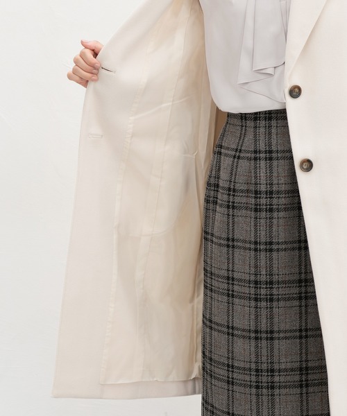 Honeys（ハニーズ）の「【抗菌防臭・静電気軽減】チェスターコート（チェスターコート・レディース・アイボリー/ブラック/チャコール/モカ/ベージュ/キャメル・S/M/L/LL/3L）」の11枚目の写真