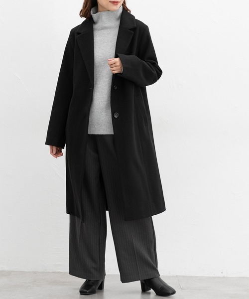 Honeys（ハニーズ）の「【抗菌防臭・静電気軽減】チェスターコート（チェスターコート・レディース・アイボリー/ブラック/チャコール/モカ/ベージュ/キャメル・S/M/L/LL/3L）」の12枚目の写真