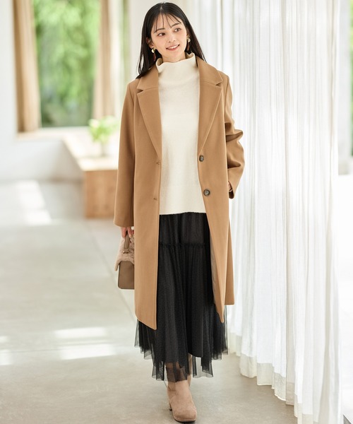 Honeys（ハニーズ）の「【抗菌防臭・静電気軽減】チェスターコート（チェスターコート・レディース・アイボリー/ブラック/チャコール/モカ/ベージュ/キャメル・S/M/L/LL/3L）」の15枚目の写真