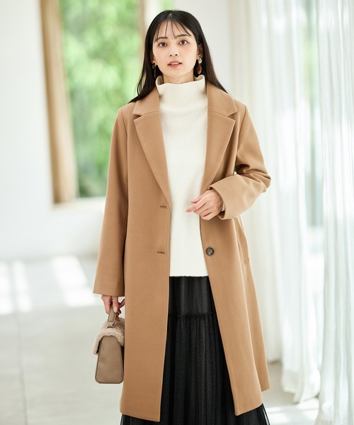 Honeys（ハニーズ）の「【抗菌防臭・静電気軽減】チェスターコート（チェスターコート・レディース・アイボリー/ブラック/チャコール/モカ/ベージュ/キャメル・S/M/L/LL/3L）」の16枚目の写真