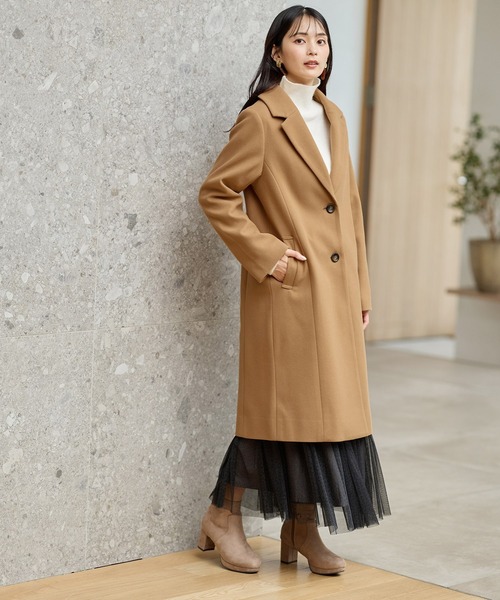 Honeys（ハニーズ）の「【抗菌防臭・静電気軽減】チェスターコート（チェスターコート・レディース・アイボリー/ブラック/チャコール/モカ/ベージュ/キャメル・S/M/L/LL/3L）」の17枚目の写真