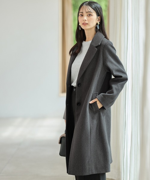 Honeys（ハニーズ）の「【抗菌防臭・静電気軽減】チェスターコート（チェスターコート・レディース・アイボリー/ブラック/チャコール/モカ/ベージュ/キャメル・S/M/L/LL/3L）」の20枚目の写真