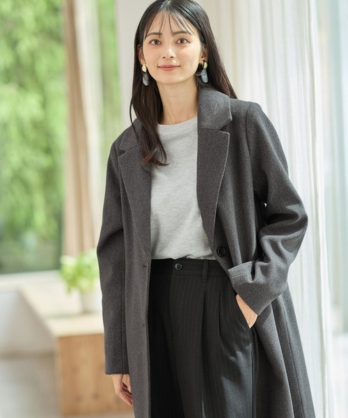 Honeys（ハニーズ）の「【抗菌防臭・静電気軽減】チェスターコート（チェスターコート・レディース・アイボリー/ブラック/チャコール/モカ/ベージュ/キャメル・S/M/L/LL/3L）」の21枚目の写真