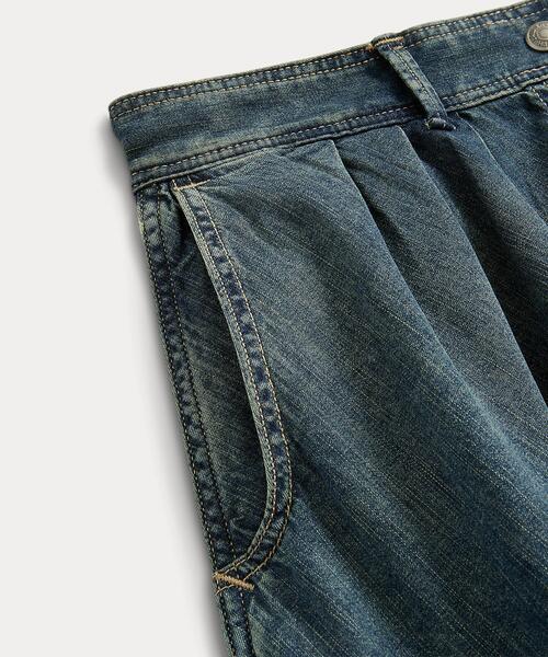 RRL（ダブル アール エル）の「プリーテッド インディゴ デニム スカート（デニムスカート・レディース・ブルー・1/2/3/4）」の7枚目の写真
