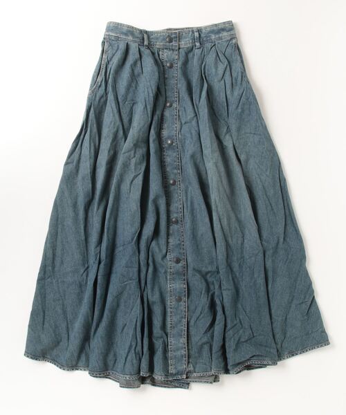 RRL（ダブル アール エル）の「プリーテッド インディゴ デニム スカート（デニムスカート・レディース・ブルー・1/2/3/4）」の8枚目の写真
