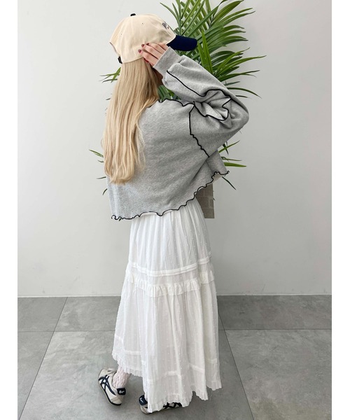 WC（ダブル シー）の「メロウパイピングショートスウェット（スウェット・レディース・ピンク/ホワイト/グレー・FREE）」の8枚目の写真