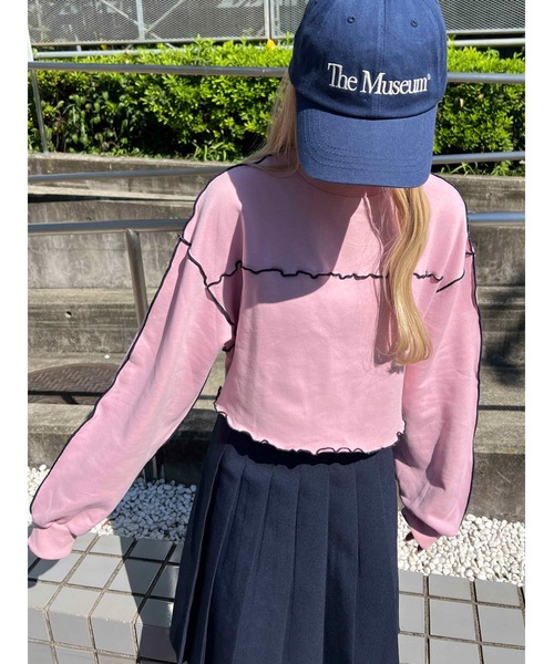 WC（ダブル シー）の「メロウパイピングショートスウェット（スウェット・レディース・ピンク/ホワイト/グレー・FREE）」の14枚目の写真