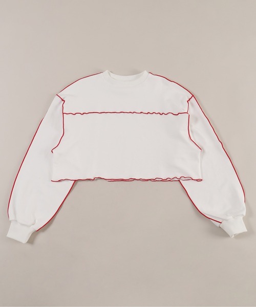 WC（ダブル シー）の「メロウパイピングショートスウェット（スウェット・レディース・ピンク/ホワイト/グレー・FREE）」の17枚目の写真