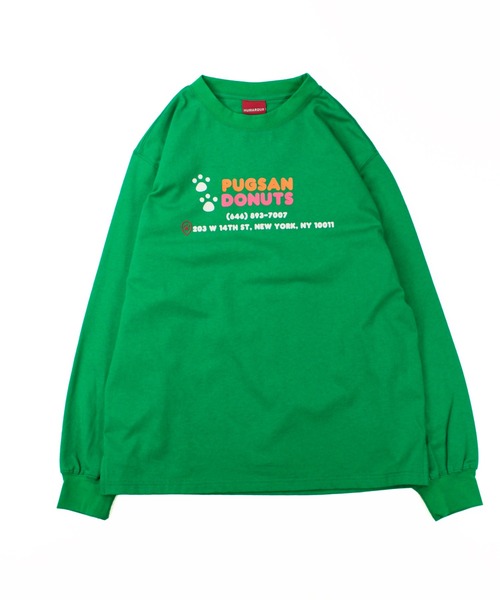 HUMAROUS（ヒューマラス）の「HUMAROUS Pugsan Donuts ロン Tee（Tシャツ/カットソー・レディース・ラベンダー/グリーン/ブラック/オフホワイト・X-LARGE/LARGE/MEDIUM/SMALL）」の9枚目の写真