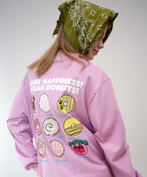HUMAROUS（ヒューマラス）の「HUMAROUS Pugsan Donuts ロン Tee（Tシャツ/カットソー・レディース・ラベンダー/グリーン/ブラック/オフホワイト・X-LARGE/LARGE/MEDIUM/SMALL）」の8枚目の写真