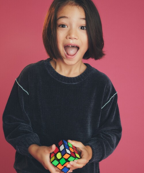 THE SHOP TK （ザ ショップ ティーケー ）の「◆【100－160/親子リンク】カットモールプルオーバー/洗濯機OK（Tシャツ/カットソー・キッズ・グリーン/ネイビー/ライトパープル/アイボリー・16/15 /14/13/12/11/10）」の3枚目の写真