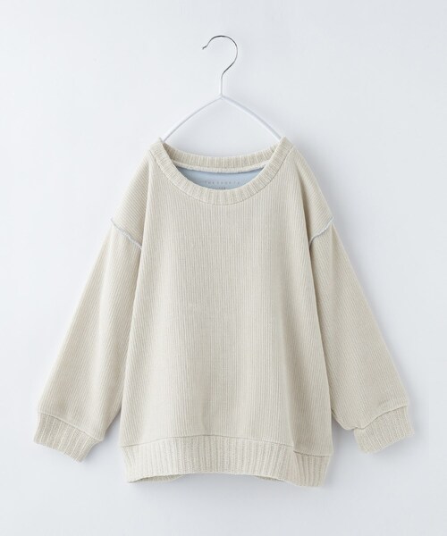 THE SHOP TK （ザ ショップ ティーケー ）の「◆【100－160/親子リンク】カットモールプルオーバー/洗濯機OK（Tシャツ/カットソー・キッズ・グリーン/ネイビー/ライトパープル/アイボリー・16/15 /14/13/12/11/10）」の2枚目の写真