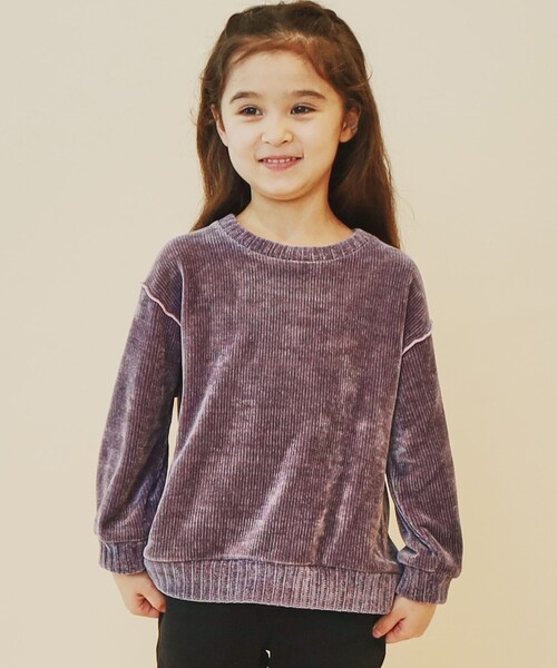 THE SHOP TK （ザ ショップ ティーケー ）の「◆【100－160/親子リンク】カットモールプルオーバー/洗濯機OK（Tシャツ/カットソー・キッズ・グリーン/ネイビー/ライトパープル/アイボリー・16/15 /14/13/12/11/10）」の8枚目の写真