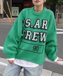 CORNERS | ロゴジャガードオーバーサイズニット(ニット/セーター)