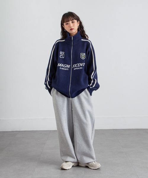 Chillfar（チルファー）の「ジップドライバーズニットトラックジャケット トラックトップ（カーディガン/ボレロ・レディース・グレー/アイボリー/ブラック/ピンク/ネイビー・FREE）」の19枚目の写真