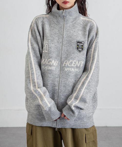 Chillfar（チルファー）の「ジップドライバーズニットトラックジャケット トラックトップ（カーディガン/ボレロ・レディース・グレー/アイボリー/ブラック/ピンク/ネイビー・FREE）」の20枚目の写真