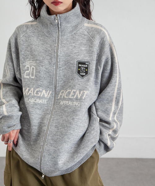 Chillfar（チルファー）の「ジップドライバーズニットトラックジャケット トラックトップ（カーディガン/ボレロ・レディース・グレー/アイボリー/ブラック/ピンク/ネイビー・FREE）」の21枚目の写真