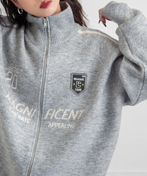 Chillfar（チルファー）の「ジップドライバーズニットトラックジャケット トラックトップ（カーディガン/ボレロ・レディース・グレー/アイボリー/ブラック/ピンク/ネイビー・FREE）」の22枚目の写真