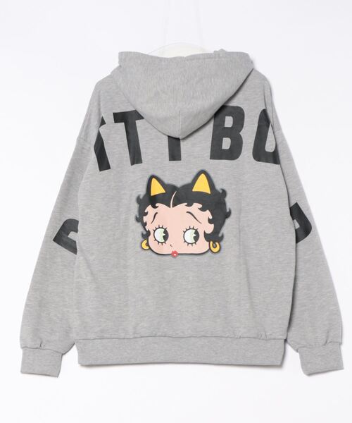 BETTY BOOP（ベティ・ブープ）の「ＢｅｔｔｙバックロゴBIGプルパーカー(M1)（パーカー・メンズ・グレー/オートミール/ブラック・MEDIUM/LARGE/X-LARGE）」の4枚目の写真