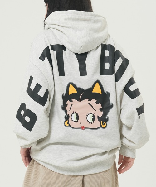 BETTY BOOP（ベティ・ブープ）の「ＢｅｔｔｙバックロゴBIGプルパーカー(M1)（パーカー・メンズ・グレー/オートミール/ブラック・MEDIUM/LARGE/X-LARGE）」の3枚目の写真