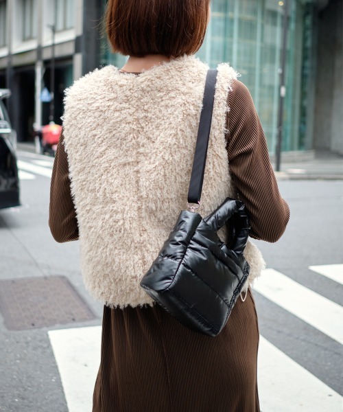 Rejoule（リジュール）の「2WAYバルーンヘムVネックファーベスト