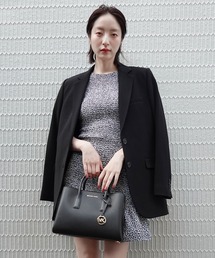【新着】マイケルコース 黒レオパード柄長袖ミニドレス 送料込 MICHAEL KORS（マイケルコース）の「レオパード プリント
