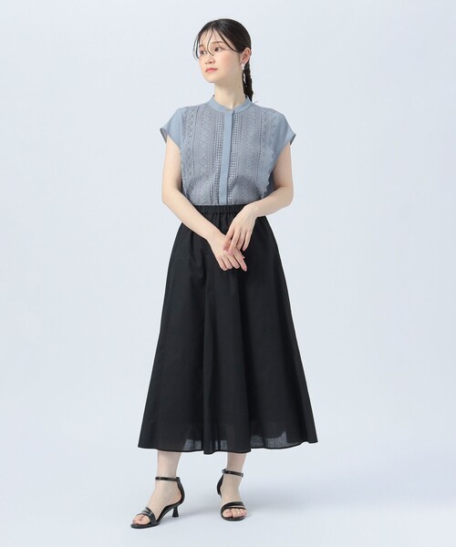 BEAMS HEART(ビームスハート)の「フロント レース フレンチ ブラウス(シャツ/ブラウス・レディース・オレンジ/オフホワイト/ブラック/サックスブルー・FREE)」の10枚目の写真