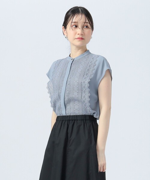 BEAMS HEART(ビームスハート)の「フロント レース フレンチ ブラウス(シャツ/ブラウス・レディース・オレンジ/オフホワイト/ブラック/サックスブルー・FREE)」の12枚目の写真