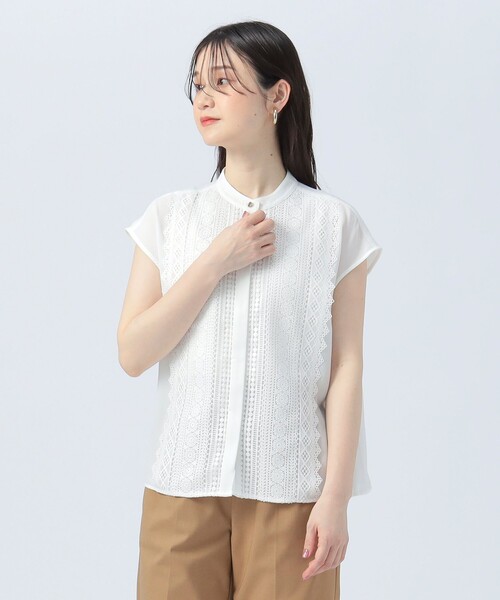 BEAMS HEART(ビームスハート)の「フロント レース フレンチ ブラウス(シャツ/ブラウス・レディース・オレンジ/オフホワイト/ブラック/サックスブルー・FREE)」の19枚目の写真