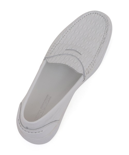 HIGH STREET∴ヘリンボン型押しレザーローファースニーカー