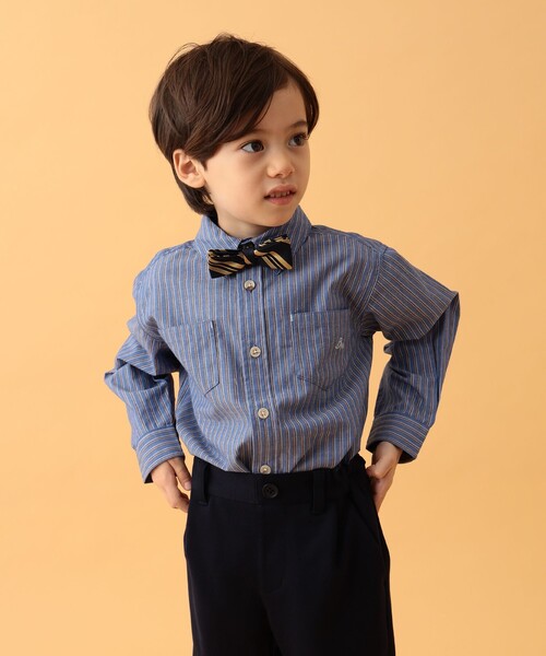 BEAMS mini（ビームスミニ）の「シーンレス コットン シャツ 2025SS（90～150cm）（シャツ/ブラウス・キッズ・マルチ/ストライプ・140/130/90/120/110/100/150）」の2枚目の写真