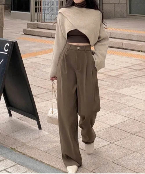 gossip!ロサンゼルス(ゴシップロサンゼルス)の「クロスショートニット 2WAY(ニット/セーター・レディース・グレー/ダークグレー・FREE)」の18枚目の写真