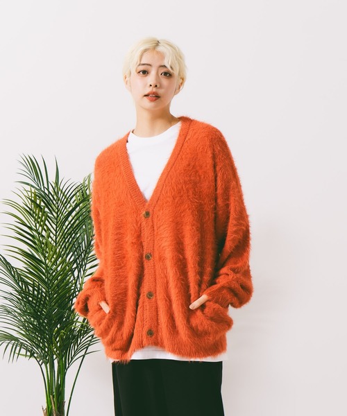 ROUGH TRADE(ラフトレード)の「【ROUGH TRADE/ラフトレード】シャギーVネックカーディガン(カーディガン/ボレロ・メンズ・グレー系その他/オレンジ系その他/ブラック系その他・MEDIUM/LARGE/X-LARGE)」の14枚目の写真