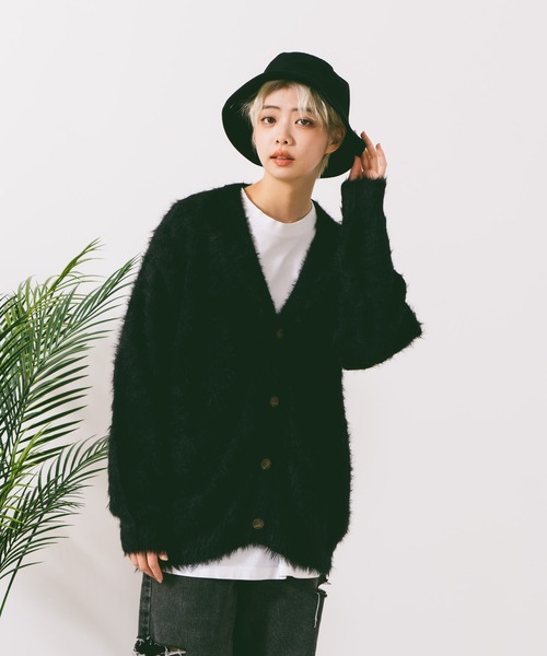 ROUGH TRADE(ラフトレード)の「【ROUGH TRADE/ラフトレード】シャギーVネックカーディガン(カーディガン/ボレロ・メンズ・グレー系その他/オレンジ系その他/ブラック系その他・MEDIUM/LARGE/X-LARGE)」の7枚目の写真