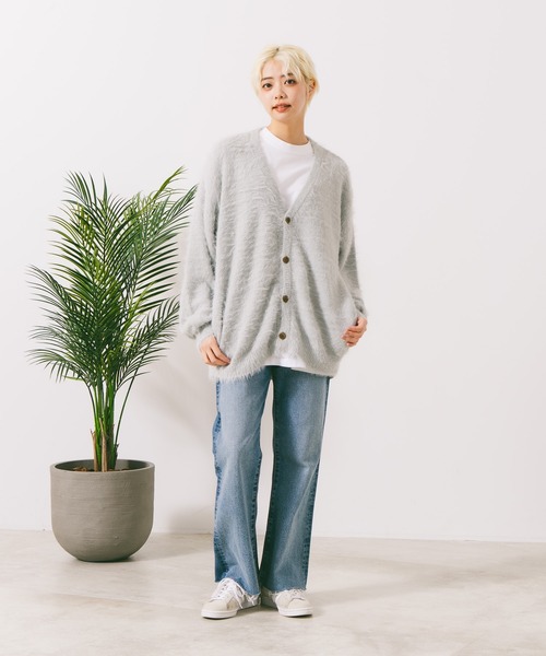 ROUGH TRADE(ラフトレード)の「【ROUGH TRADE/ラフトレード】シャギーVネックカーディガン(カーディガン/ボレロ・メンズ・グレー系その他/オレンジ系その他/ブラック系その他・MEDIUM/LARGE/X-LARGE)」の8枚目の写真