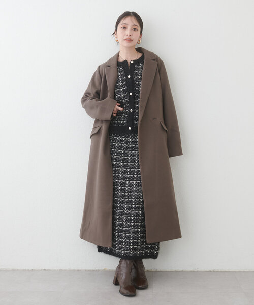 natural couture(ナチュラルクチュール)の「フェザー使いニットツイードカーデ(カーディガン/ボレロ・レディース・ブラウン/ブラック/オフホワイト・FREE)」の15枚目の写真