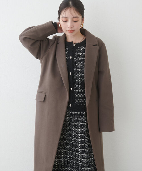 natural couture(ナチュラルクチュール)の「フェザー使いニットツイードカーデ(カーディガン/ボレロ・レディース・ブラウン/ブラック/オフホワイト・FREE)」の16枚目の写真