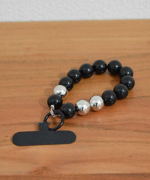 BROTHERHOOD（ブラザーフッド）の「【BROTHERHOOD】Big Ball Black acrylic Combi Color Chain Wrist Strap（スマホグッズ・レディース・ブラック/ホワイト・FREE）」の9枚目の写真