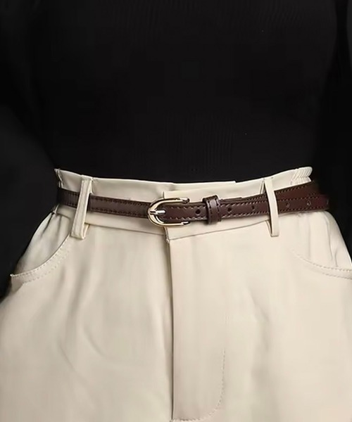 BARELY BLUE（ベアリーブルー）の「【 BARELY BLUE / ベアリーブルー 】 ウエスト マーク ワイド ベルト 2set（ベルト・レディース・ブラック/ブラウン・FREE）」の5枚目の写真