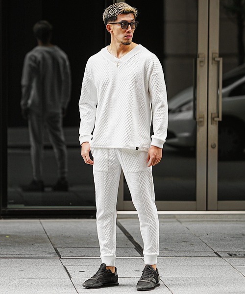 SOMEDIFF（サムディフ）の「リラックスジョガーパンツ メンズ スウェットイージーパンツ 春服（スウェットパンツ・メンズ・ホワイト/ブラック・M/L/XL）」の10枚目の写真