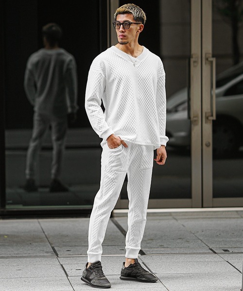 SOMEDIFF（サムディフ）の「リラックスジョガーパンツ メンズ スウェットイージーパンツ 春服（スウェットパンツ・メンズ・ホワイト/ブラック・M/L/XL）」の9枚目の写真