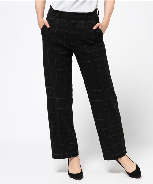 ROSE BUD（ローズバッド）の「LPT-15234 CHECK STRAIGHT PANTS（その他パンツ・レディース・ブラック/ブラウン・1/2）」の2枚目の写真