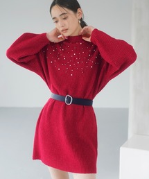 VIS | ビジュー付きニットワンピース(ワンピース)