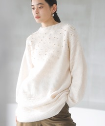 VIS | ビジュー付きニットワンピース(ワンピース)