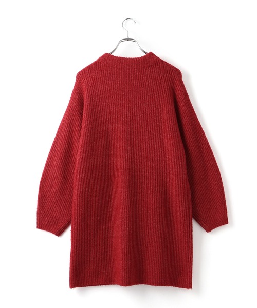 VIS(ビス)の「ビジュー付きニットワンピース(ワンピース・レディース・グレー/レッド/キナリ・FREE)」の14枚目の写真